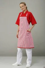 Dámská zástěra s laclem a kapsami