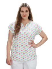 Dámská lékařská halena se vzorem barevných chameleonů