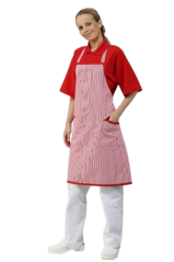 Dámská zástěra s laclem a kapsami