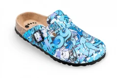 Dámská obuv "modrá potisk graffiti"