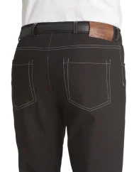 Pánské černé jeans s kontrastním světle šedým prošíváním