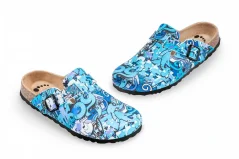 Dámská obuv "modrá potisk graffiti"