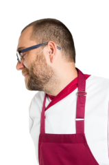 Zástěra laclová s posuvem a kapsami