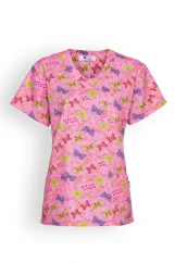 Halena do "V" růžová Motýlci