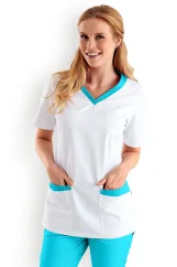 Dámská halena s modrým lemem