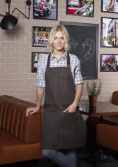 Zástěra laclová s posuvem a kapsou dámská