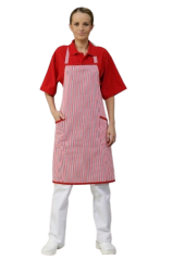 Dámská zástěra s laclem a kapsami