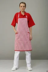 Dámská zástěra s laclem a kapsami