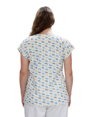 Dámská lékařská halena se vzorem modrý chameleon