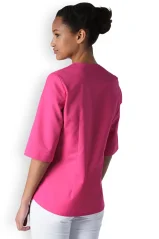 Růžová dámská halena do "V"