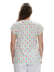 Dámská lékařská halena se vzorem barevných chameleonů