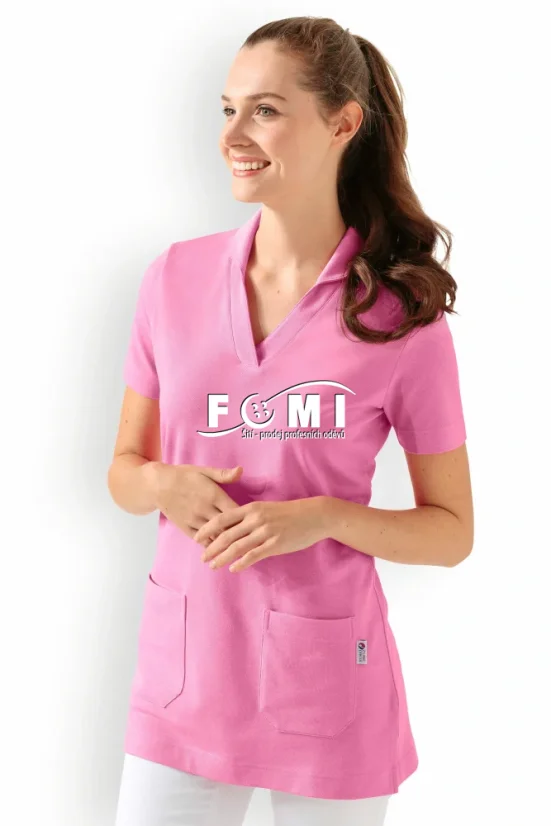 Dámské delší triko s rozhalenkou a kapsami