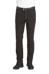 Pánské černé jeans s kontrastním světle šedým prošíváním