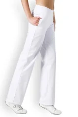 Dámské bílé kalhoty s elastickým pasem