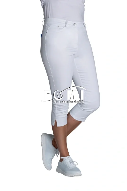 Dámské kalhoty jeans 3/4 bílé